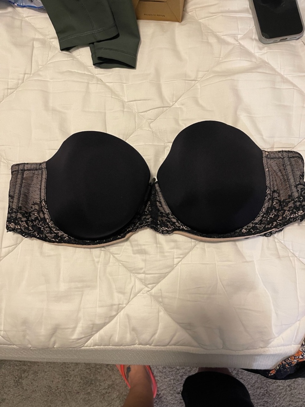 Torrid Black Strapless Lace-Trim Push-Up Bra